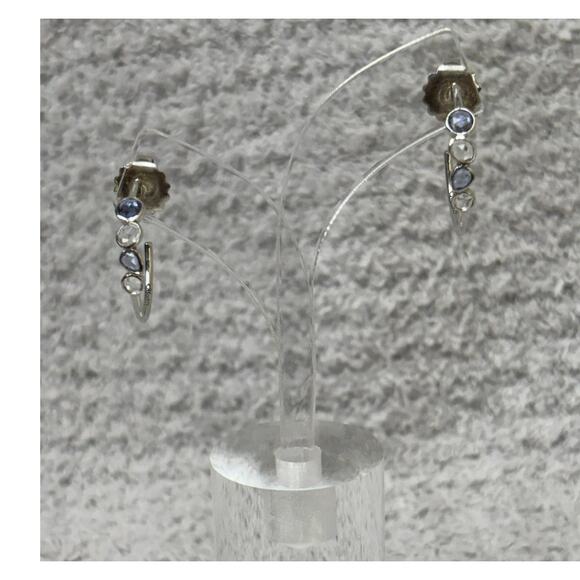 Monica Rich Kosann Topaz Sterling Silver Half Hoop Earrings #63561 - Picture 1 of 6